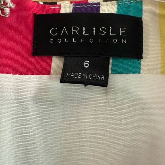 Carlisle Collection Colorful Striped Women's V-Neck Sleeveless Mini Skirt Set - Picture 11 of 14